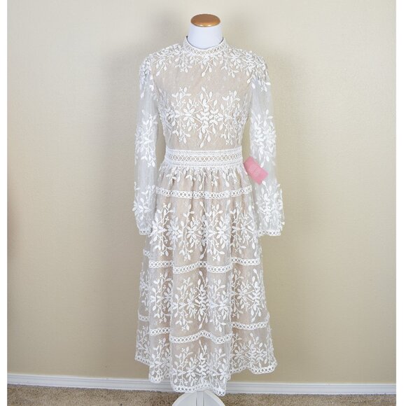 Ivy City Co Dresses & Skirts - Ivy City Co. Sicily Midi Lace Crochet Dress NEW 8